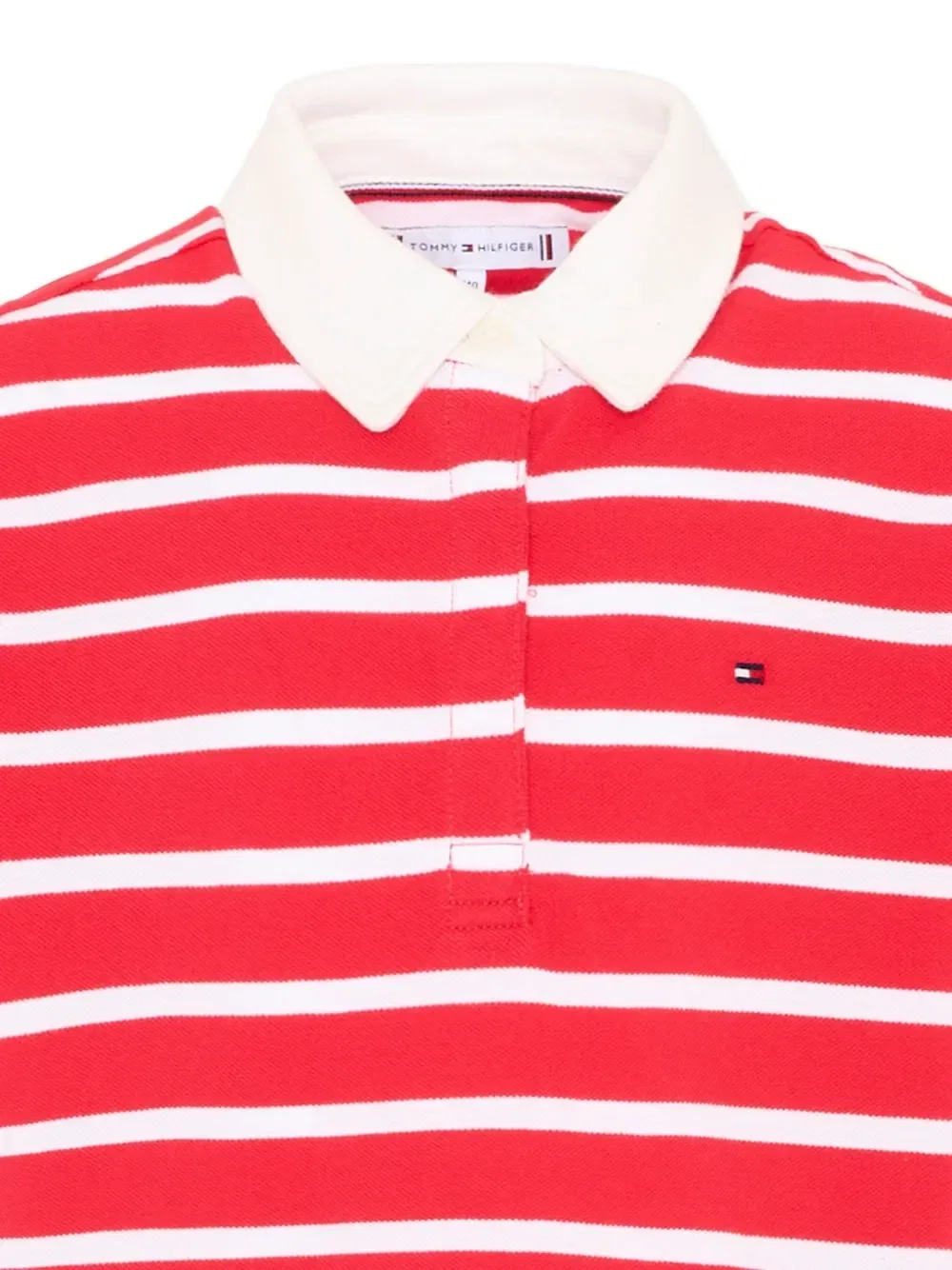 Поло в полоску с короткими рукавами Tommy Hilfiger Junior, красный — фото 3