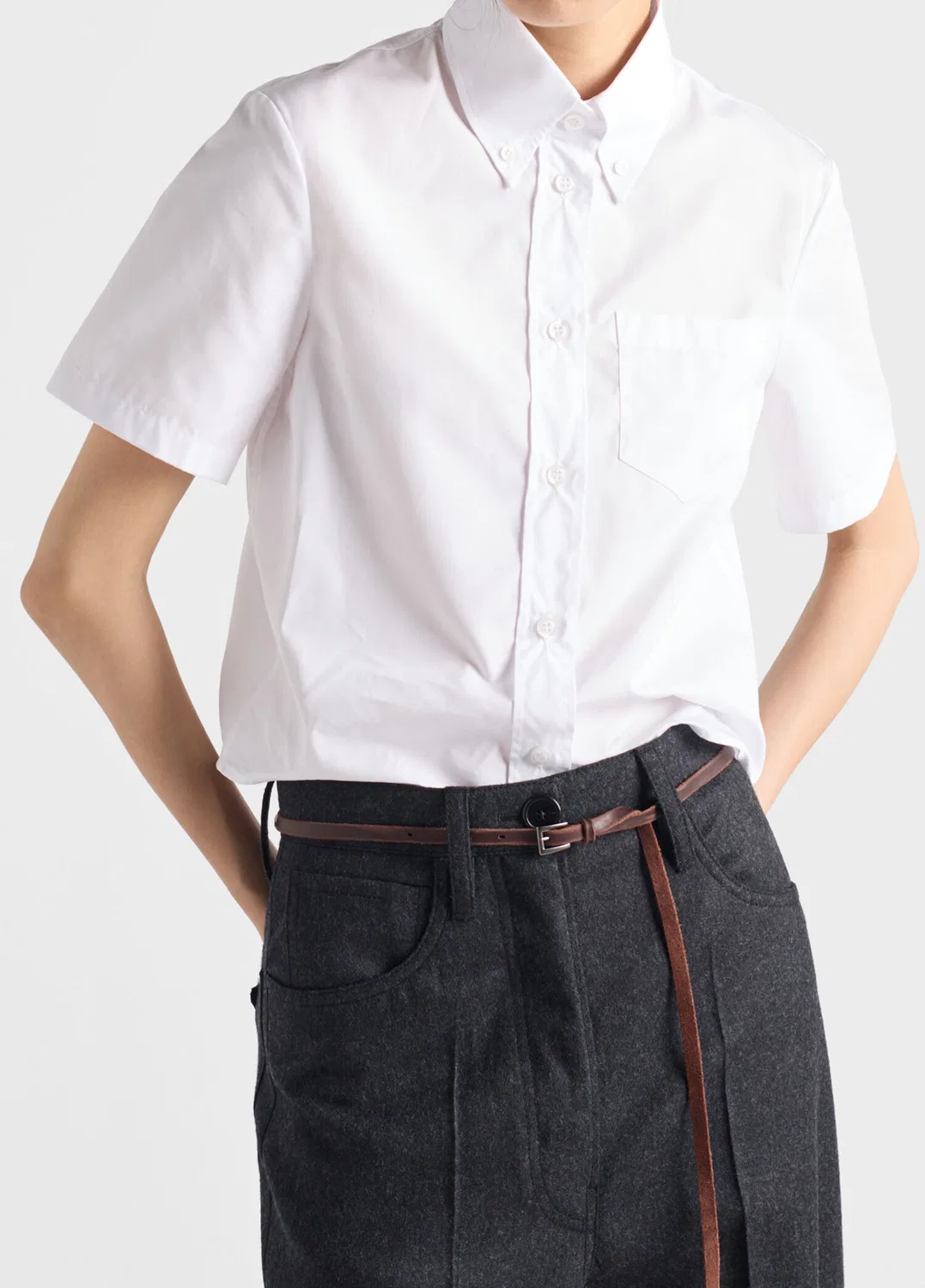 Рубашка женская Poplin Prada, white — фото 3
