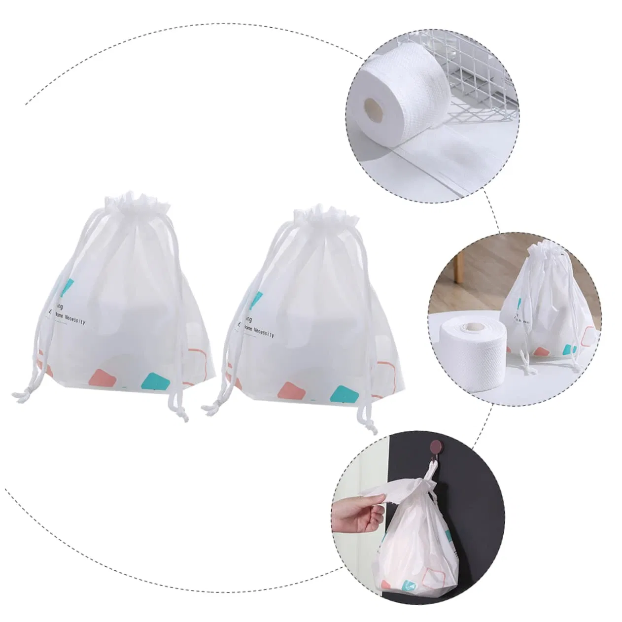 Салфетки для лица Cotton Disposable Face Cloths, упаковка 2 шт., HAPINARY, Белый — фото 2