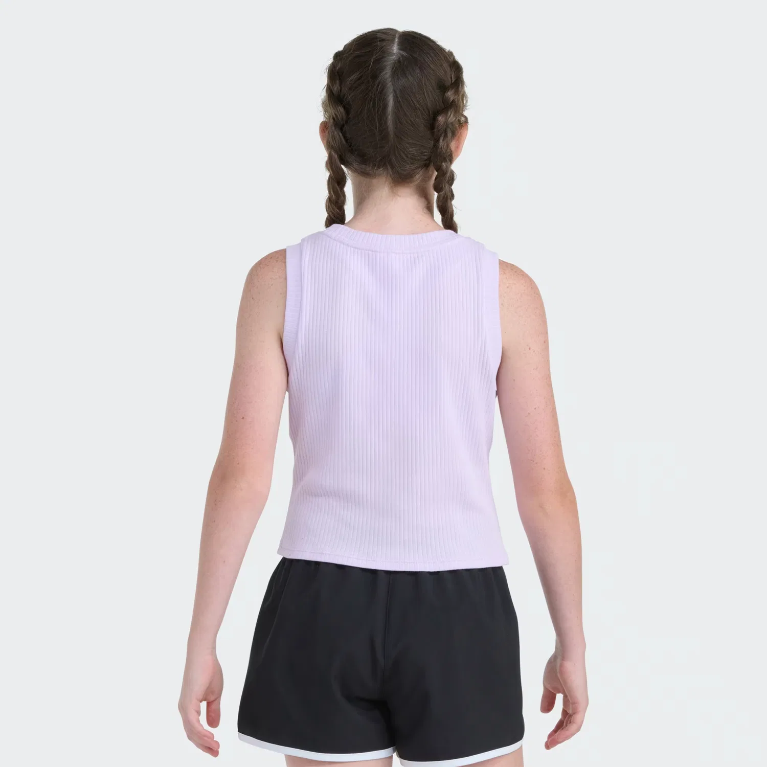 Детская майка в рубчик SS Rib Tank Adidas Sportswear, светло-лавандовый — фото 3