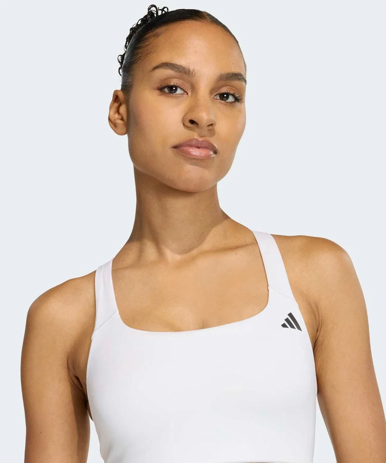 Женский спортивный бюстгальтер средний поддержки с открытой спиной Optime Workout Adidas, White — фото 3