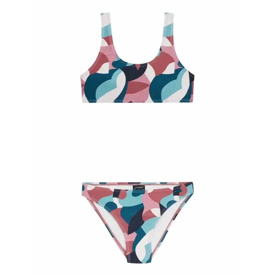 Детский раздельный купальник для девочек Prtloulou Protest, Bunt Blau Mediterranes Blau