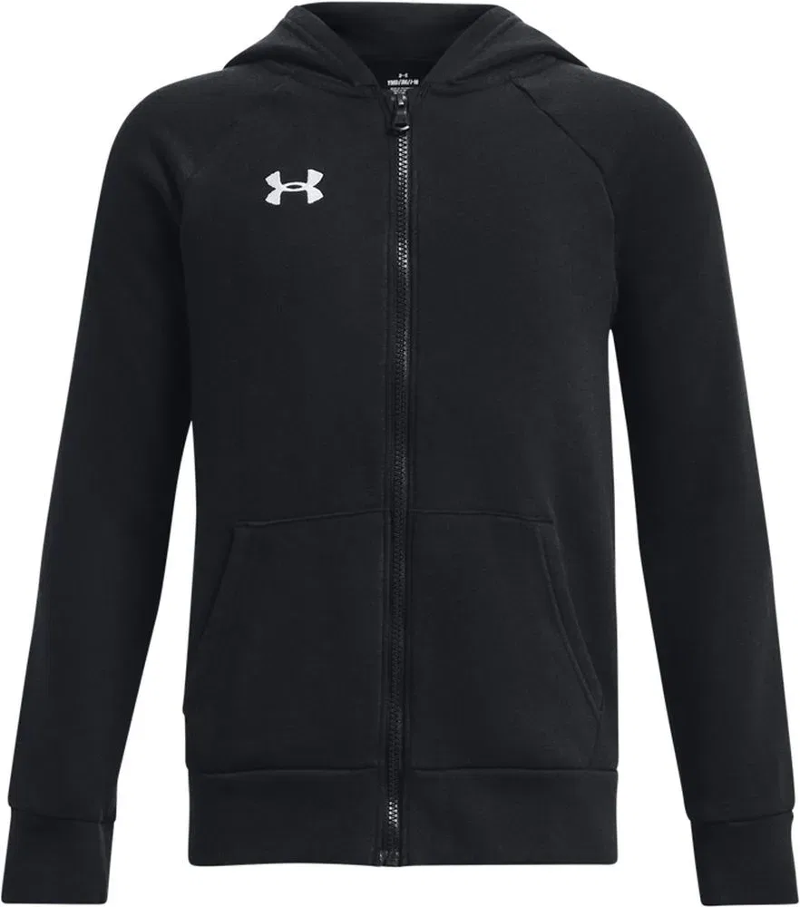 Свитшот на молнии с капюшоном детский UA Rival Fleece Fullzip Hoodie Under Armour, черный