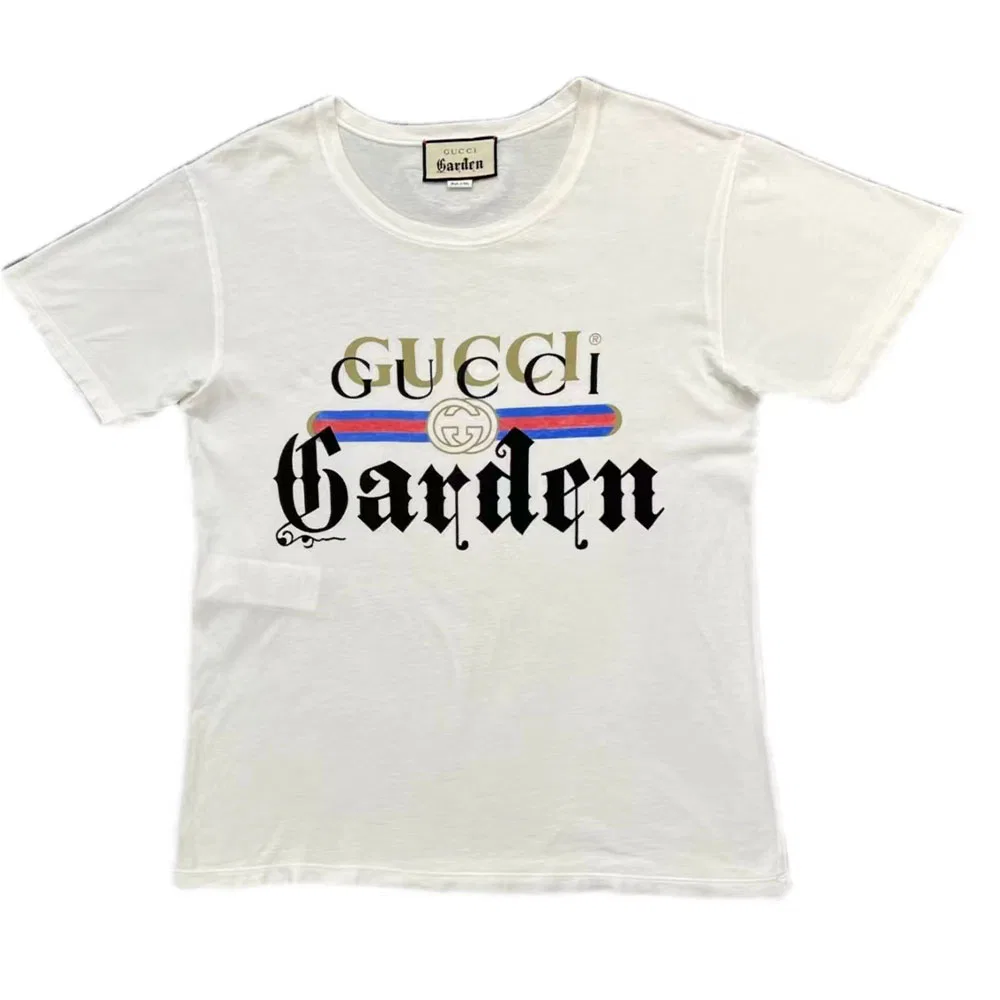 Футболка белая с круглым вырезом, свободного кроя, GUCCI, White