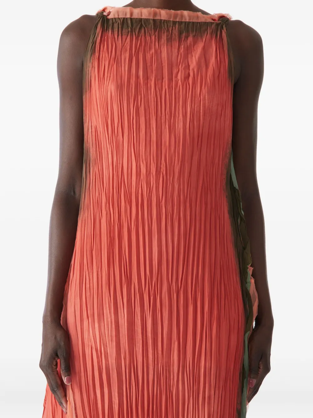 

Платье макси в полоску с нарисованными краями Jason Wu Collection, оранжевый