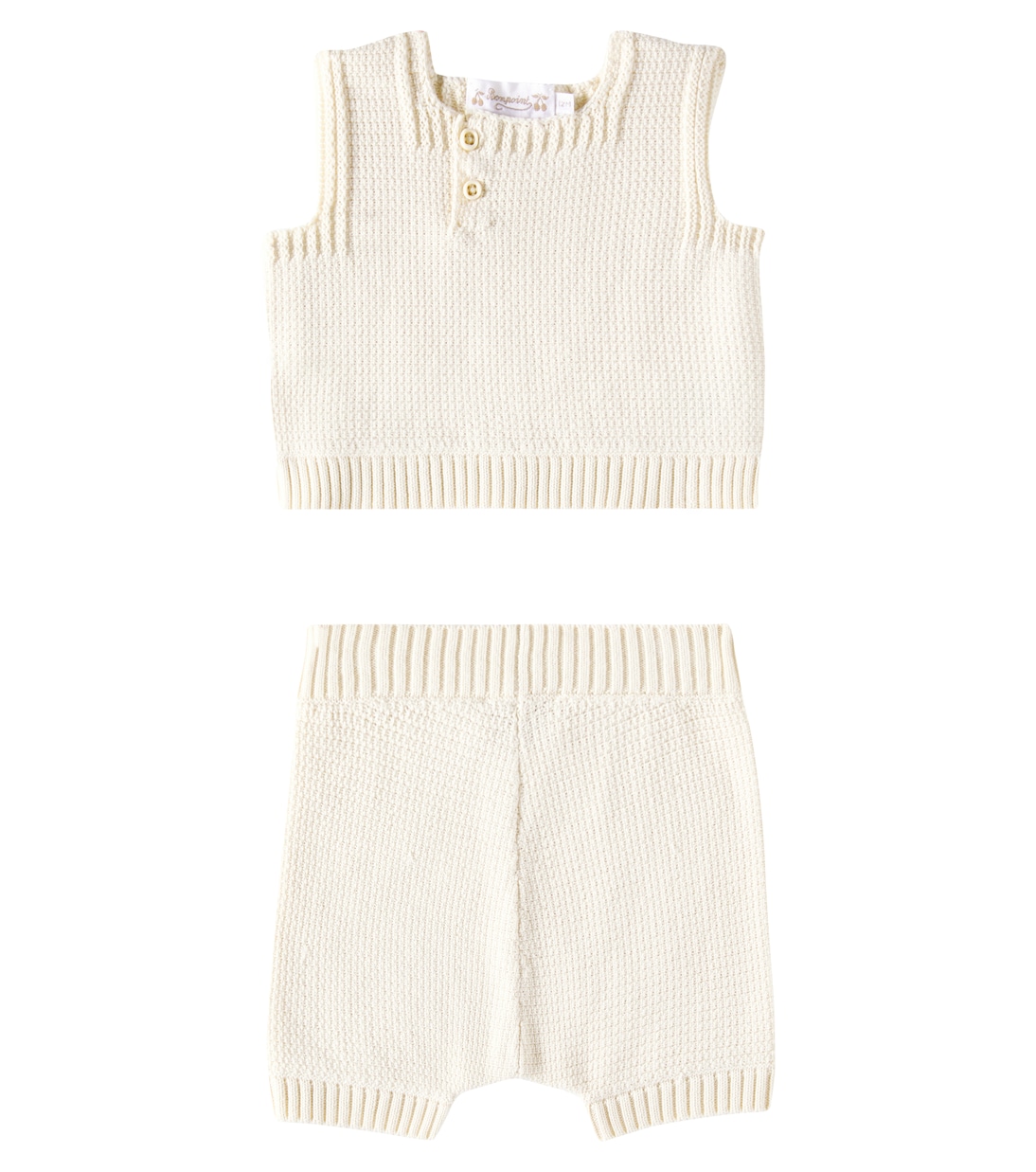 

Комплект из хлопкового топа и шорт Baby Elsie Bonpoint, Vanille