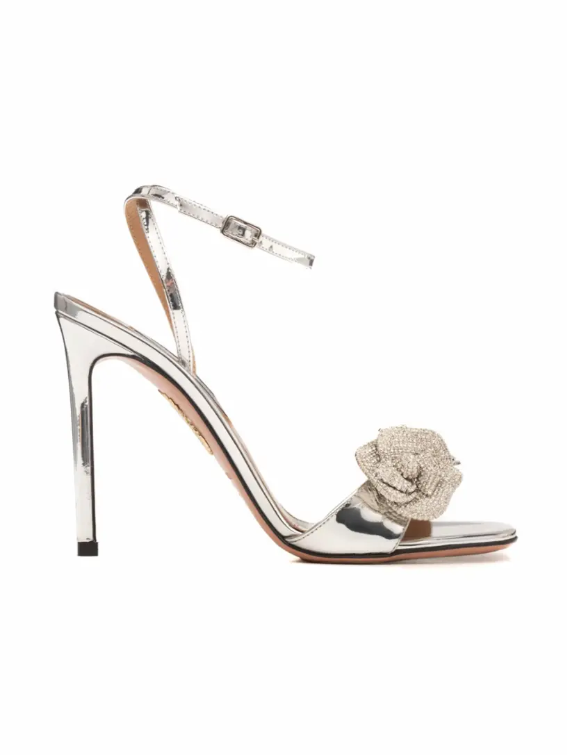 

Лакированные босоножки Aquazzura, серебристый