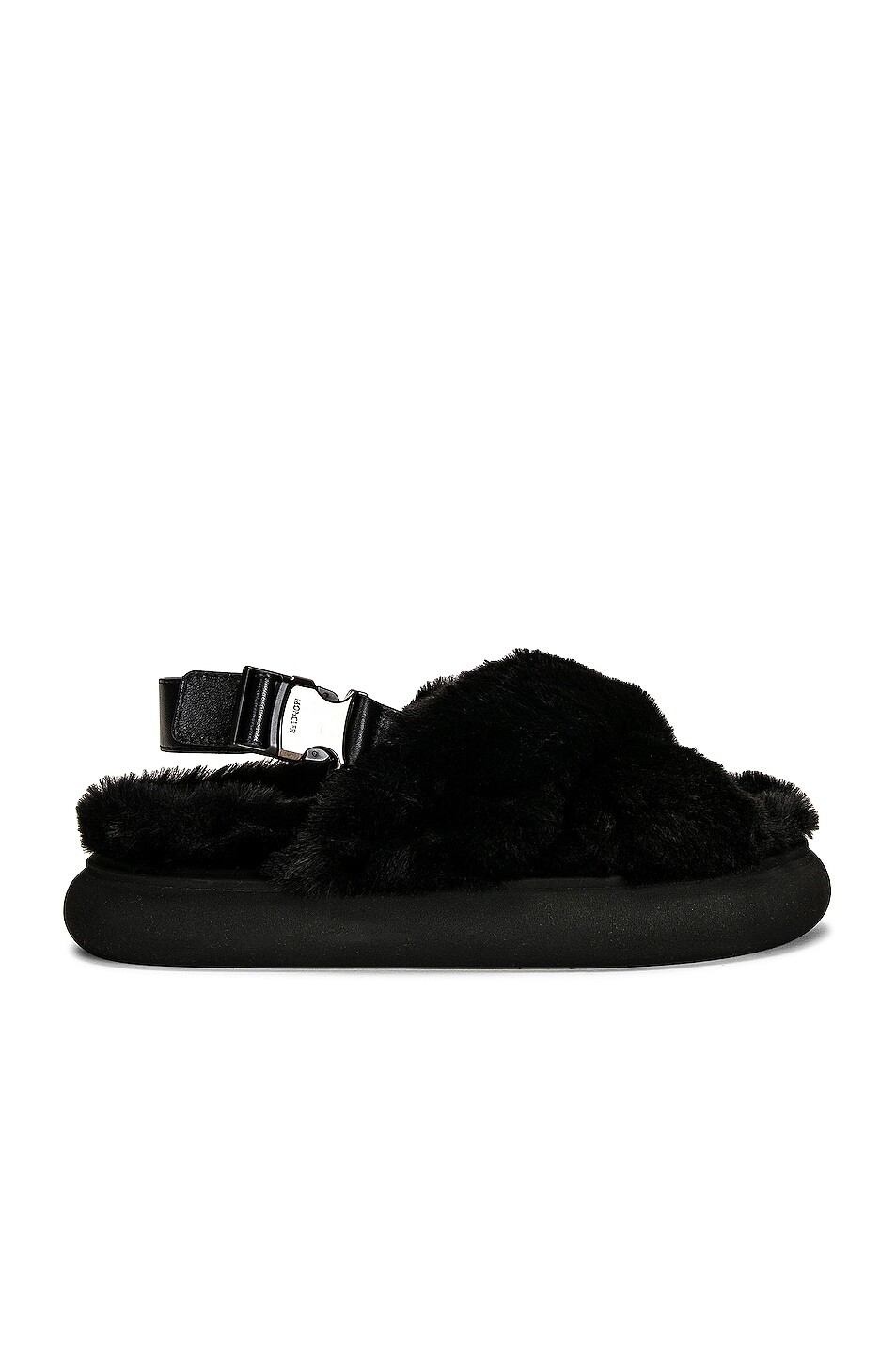 

Сандалии Moncler Solarisse Faux Fur, черный