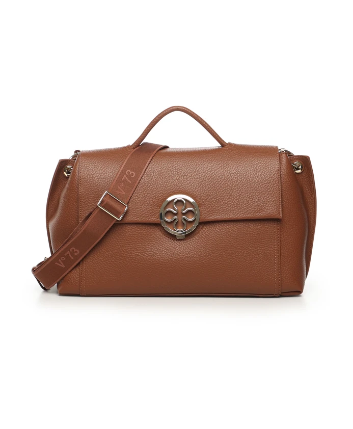 

Коричневая кожаная сумка через плечо с пряжкой V73, коричневый