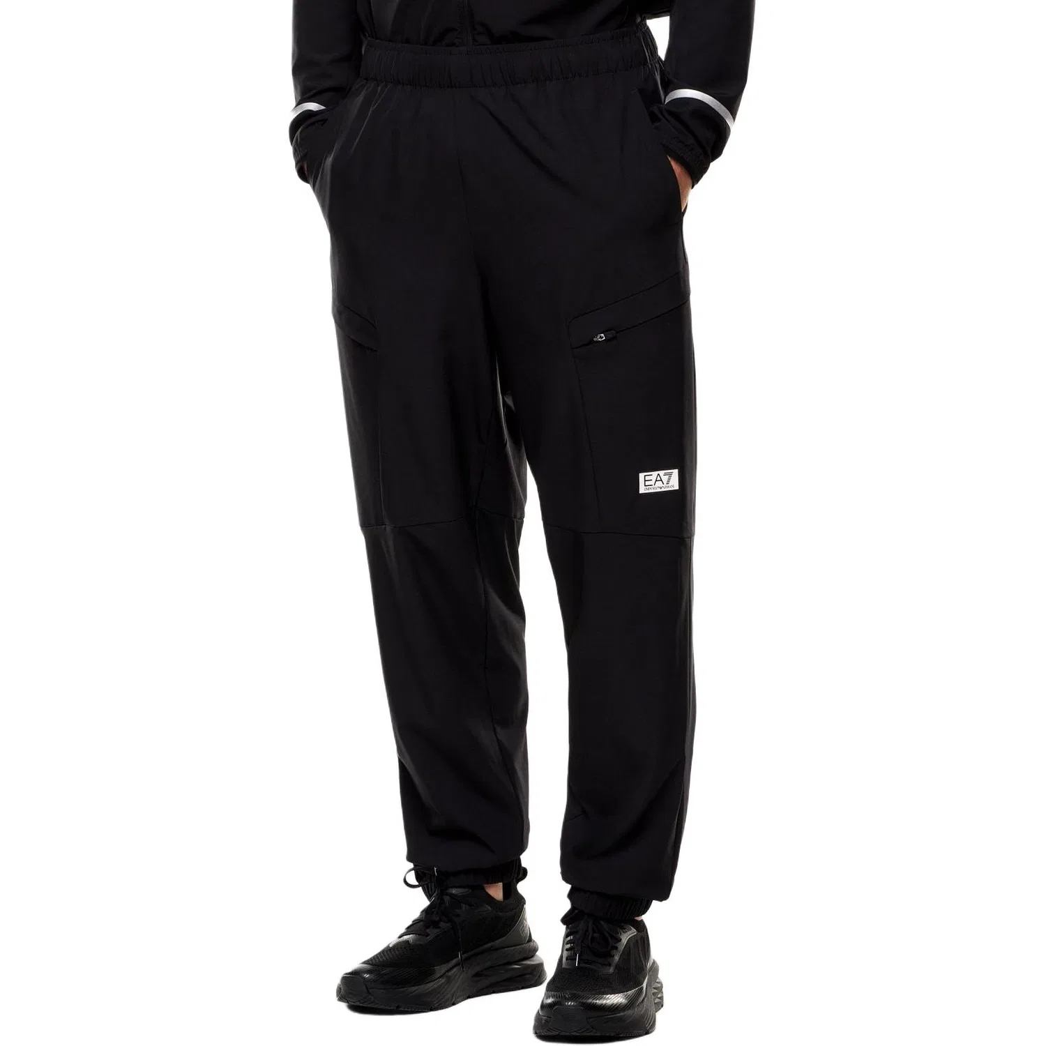 Спортивные штаны на утяжке Emporio Armani черные — фото 3