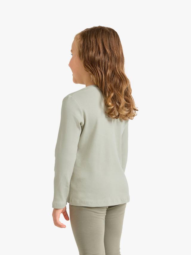 Детская футболка с длинным рукавом Lindex, цвет Light Dusty Green — фото 2
