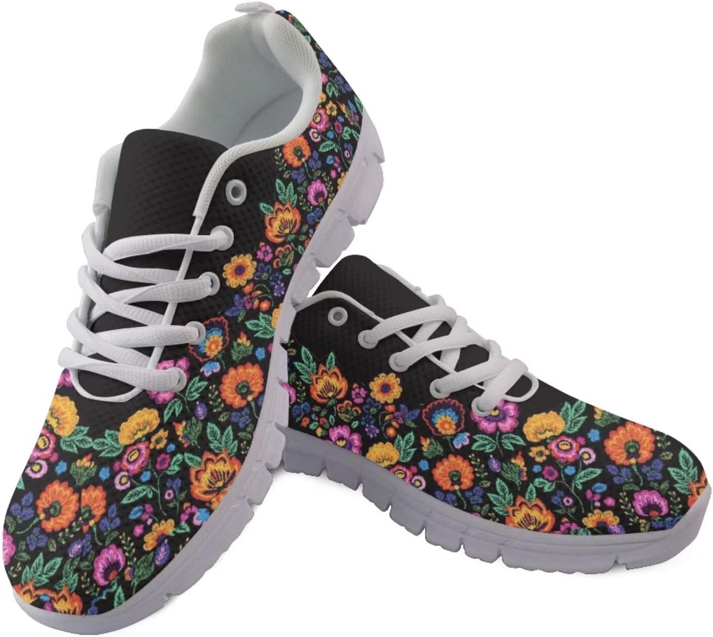 

Женские кроссовки для бега и зала на шнуровке, для ходьбы и походов, легкие и дышащие кроссовки для мужчин и женщин Getelinseng, Retro Flower