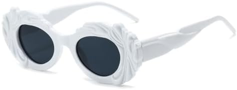 

Винтажные овальные солнцезащитные очки для женщин, стильные, конфетного цвета, в форме облака, модные панк-очки с защитой от УФ-излучения UV400, спортивные очки MTZJH, White