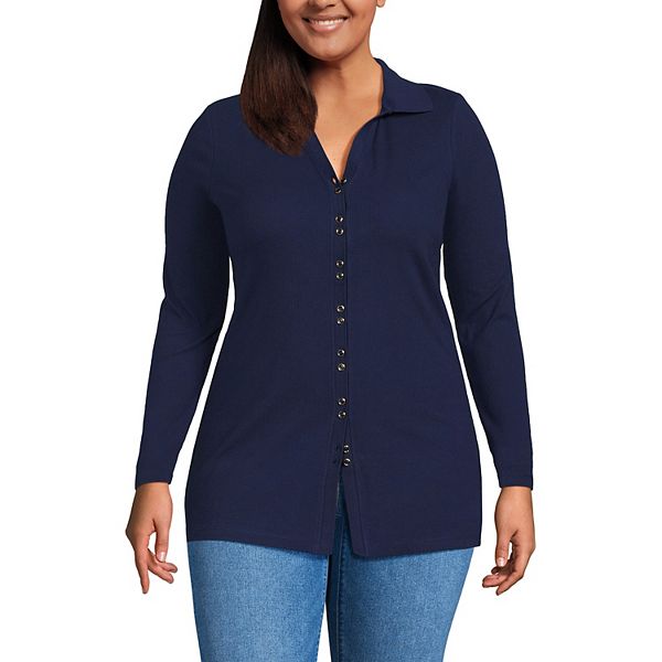 

Туника с длинным рукавом Plus size Lands' End, Deep Sea Navy