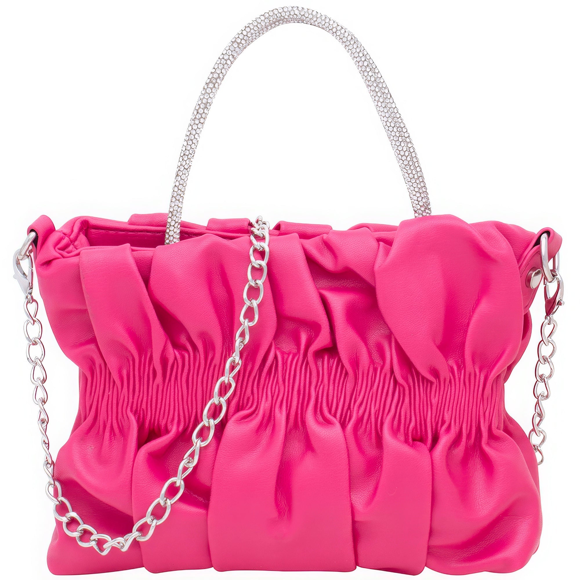

FASHNZFAB женская модная сумка с ручкой из стразов, розовый