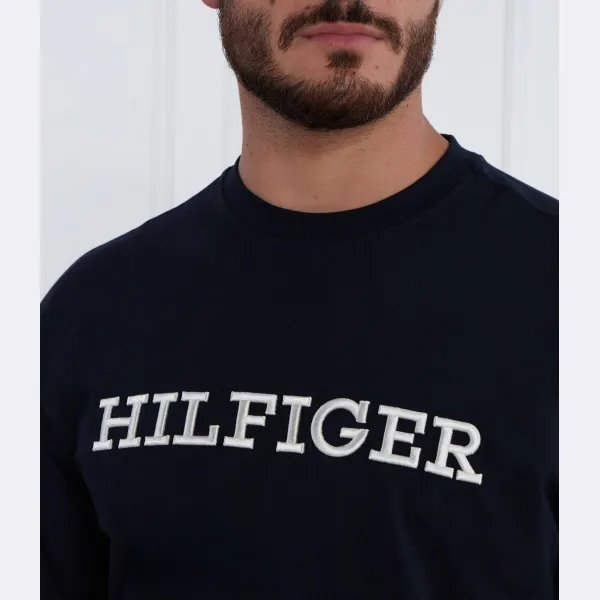 Футболка свободного кроя с монотипией и вышивкой Tommy Hilfiger, синий — фото 3
