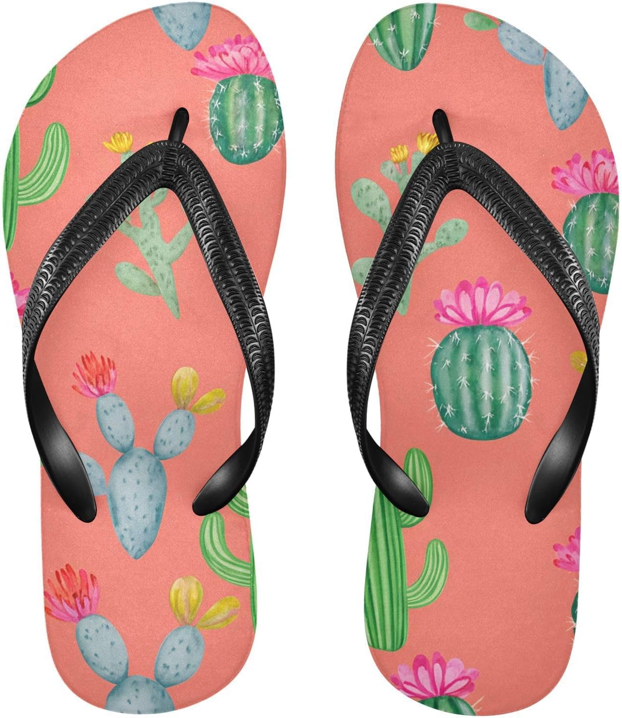 

Женские и мужские пляжные шлепанцы Cactus Plant красного цвета, резиновые, противоскользящие, летние, для душа и прогулок Sinestour