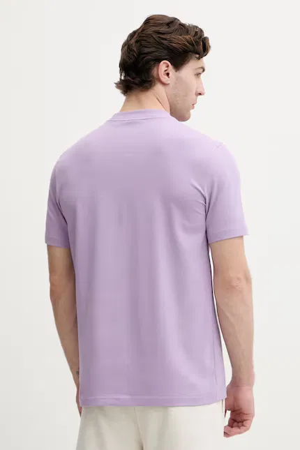 Футболка из хлопка с эластаном Tee BOSS Green, фиолетовый — фото 3