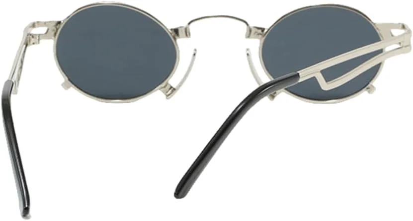 

Ретро маленькие овальные солнцезащитные очки для женщин, модные, с уникальной металлической оправой, защита от УФ-излучения UV400 для мужчин HHZZYVY, M1303-c2