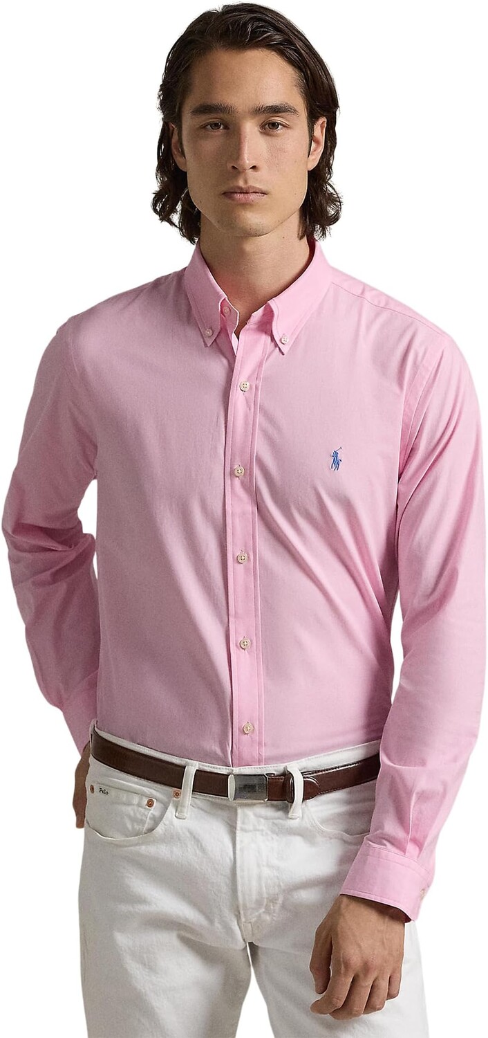 

Рубашка Polo Ralph Lauren Classic Fit Stretch Poplin Shirt, цвет Carmel Pink