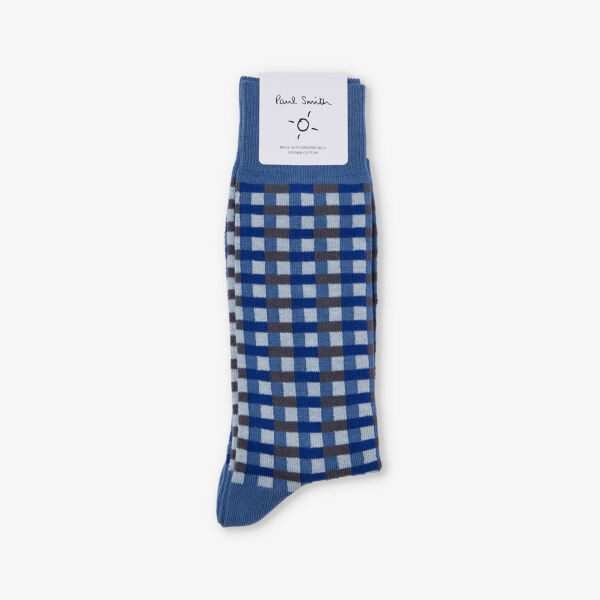 

Носки Ikko из органического хлопка с узором в клетку Paul Smith, синий