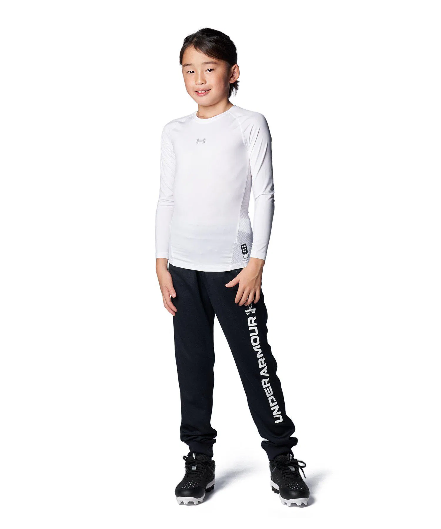 Детская футболка Under Armour UA Heatgear Armour Compression Long Sleeve Crew Neck Shirt — фото 3