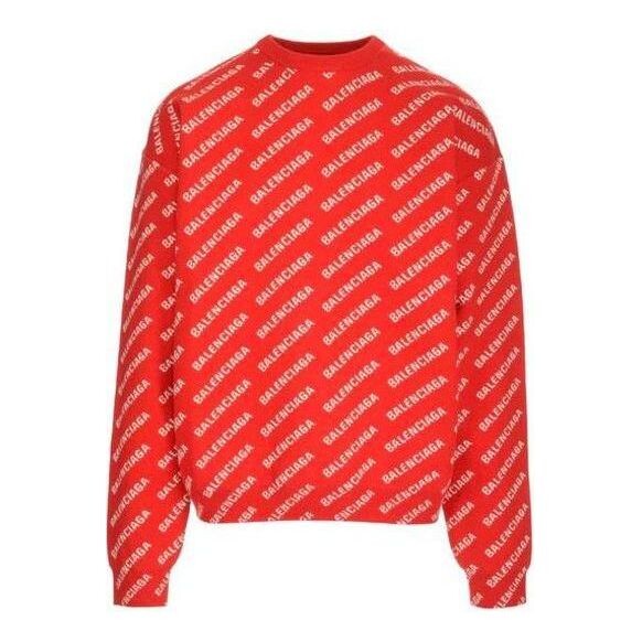 

Свитер all over logo crewneck sweater 'red white' Balenciaga, красный