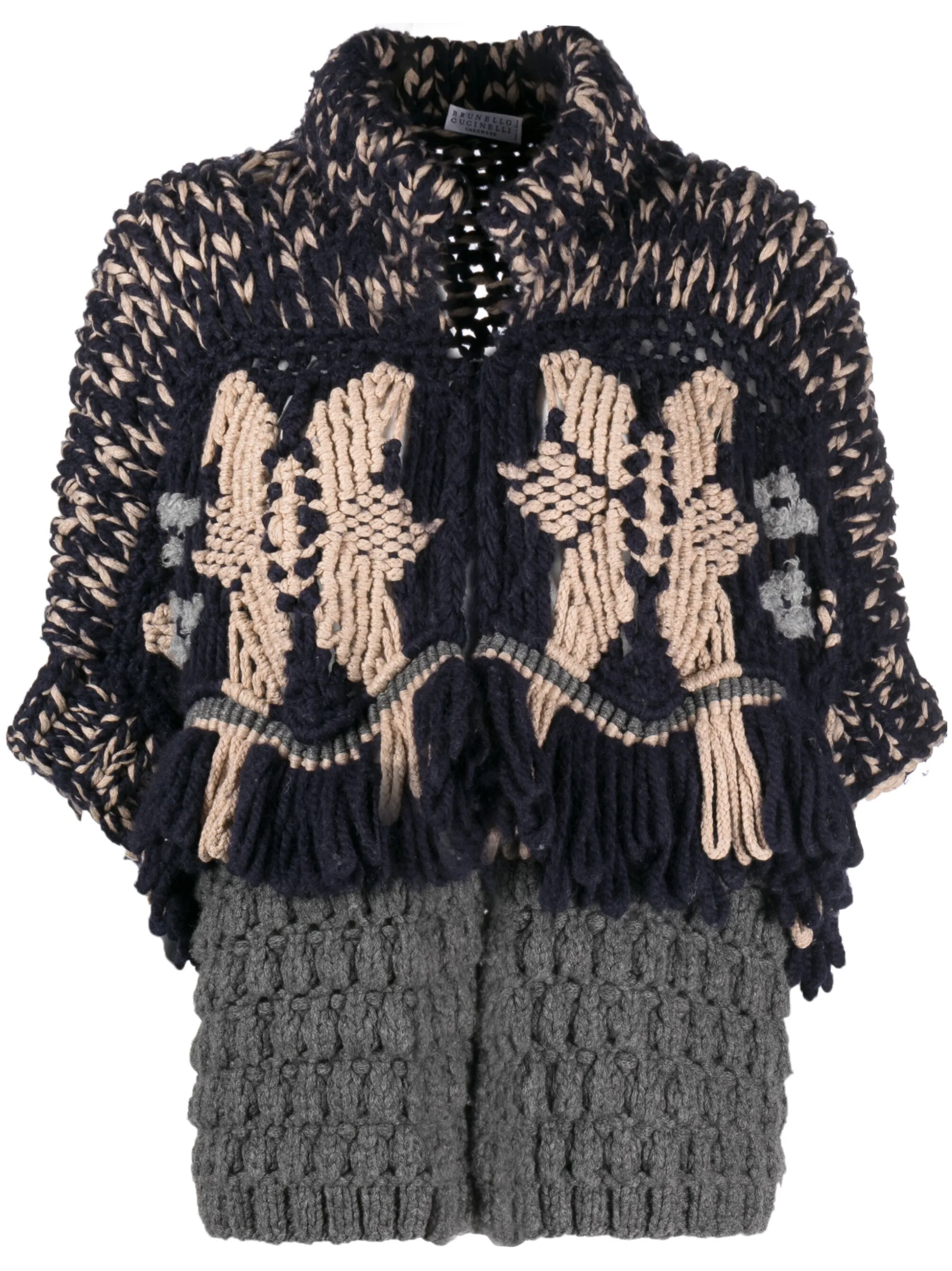 

Кашемировый кардиган с приспущенными плечами Brunello Cucinelli, серый