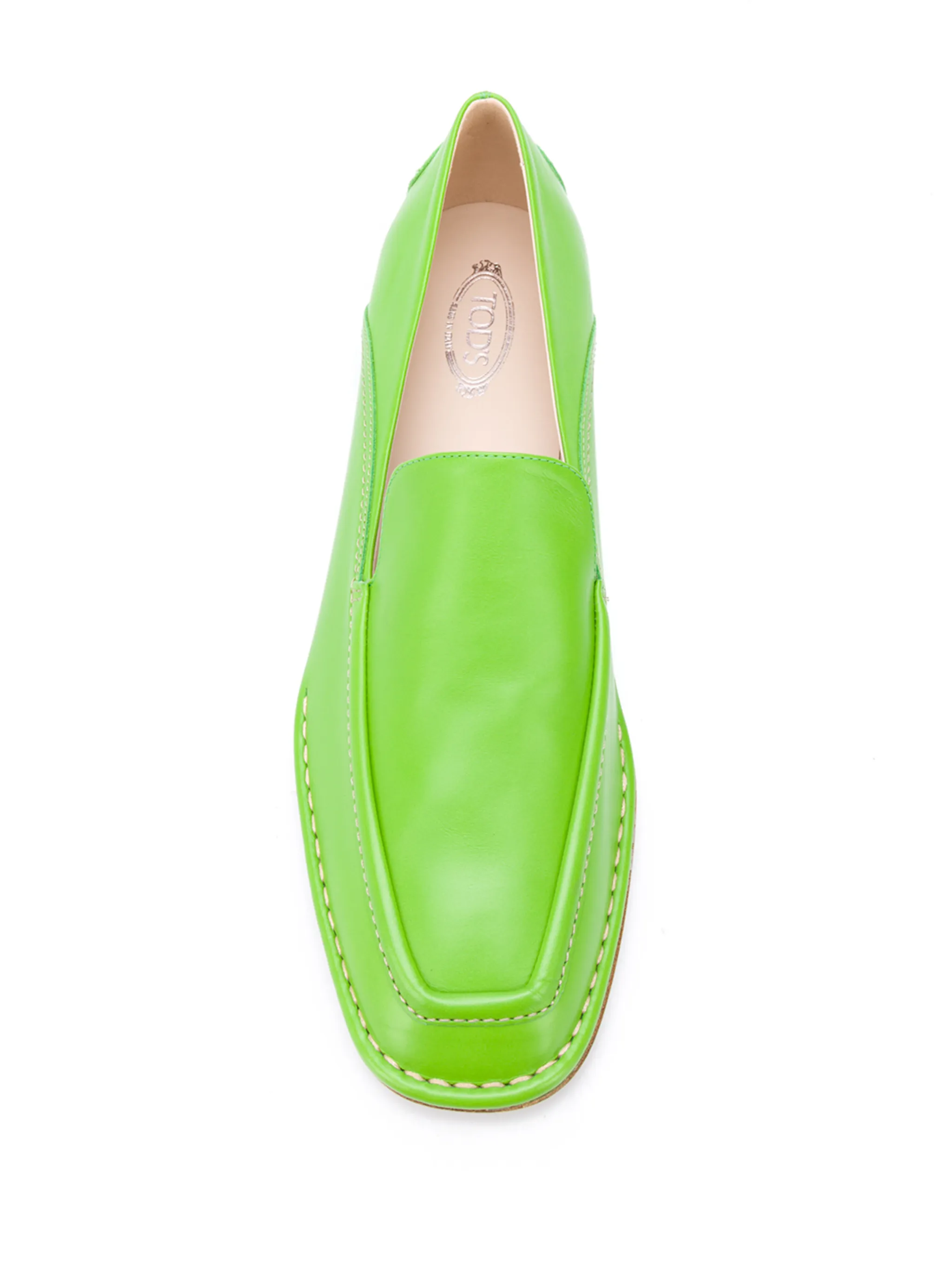 Лоферы из зернистой кожи Tod'S, зеленый — фото 4