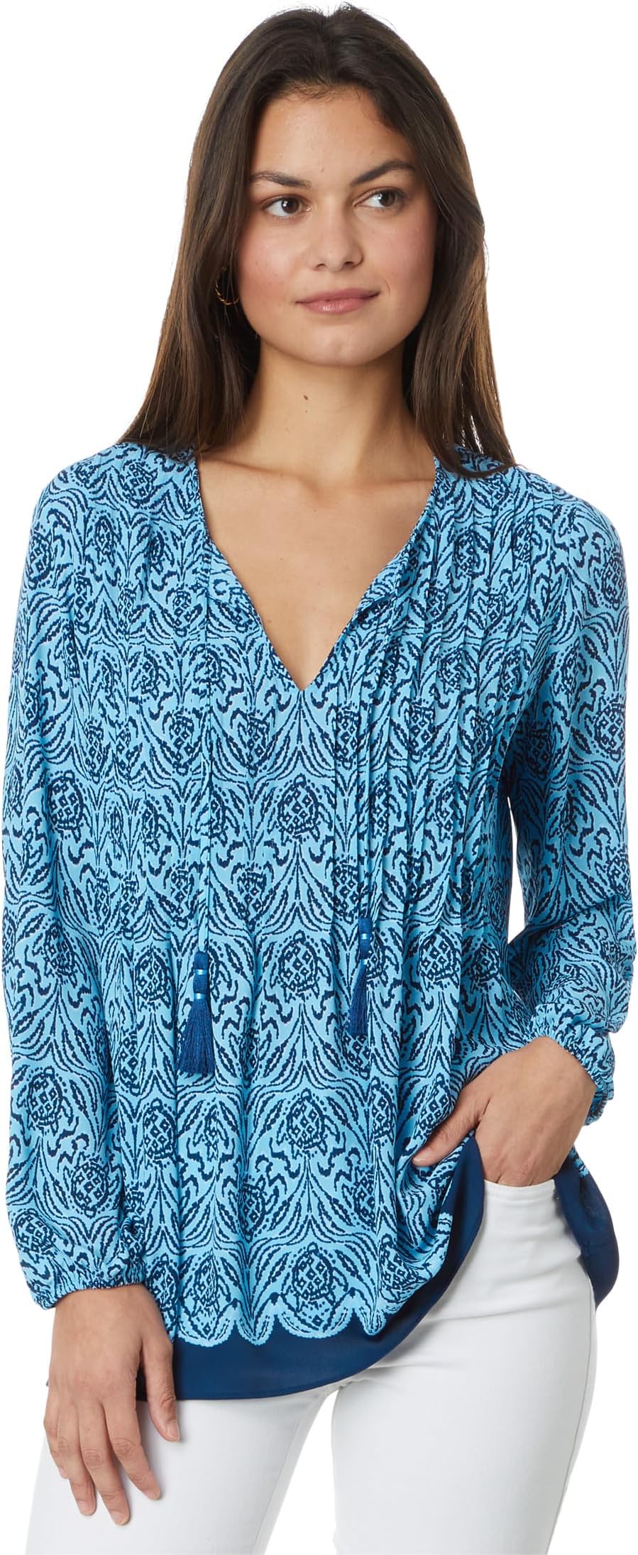 

Лонгслив Lilly Pulitzer Marilina Long Sleeve Tuni, цвет Bon Bon Blue Go Your Own Wave Engineered Tunic