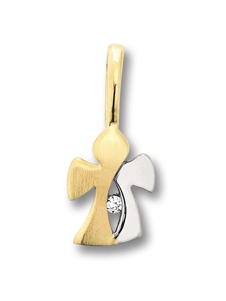 

ONE ELEMENT Подвеска в виде ангела из циркония в оправе из желтого золота 333 пробы