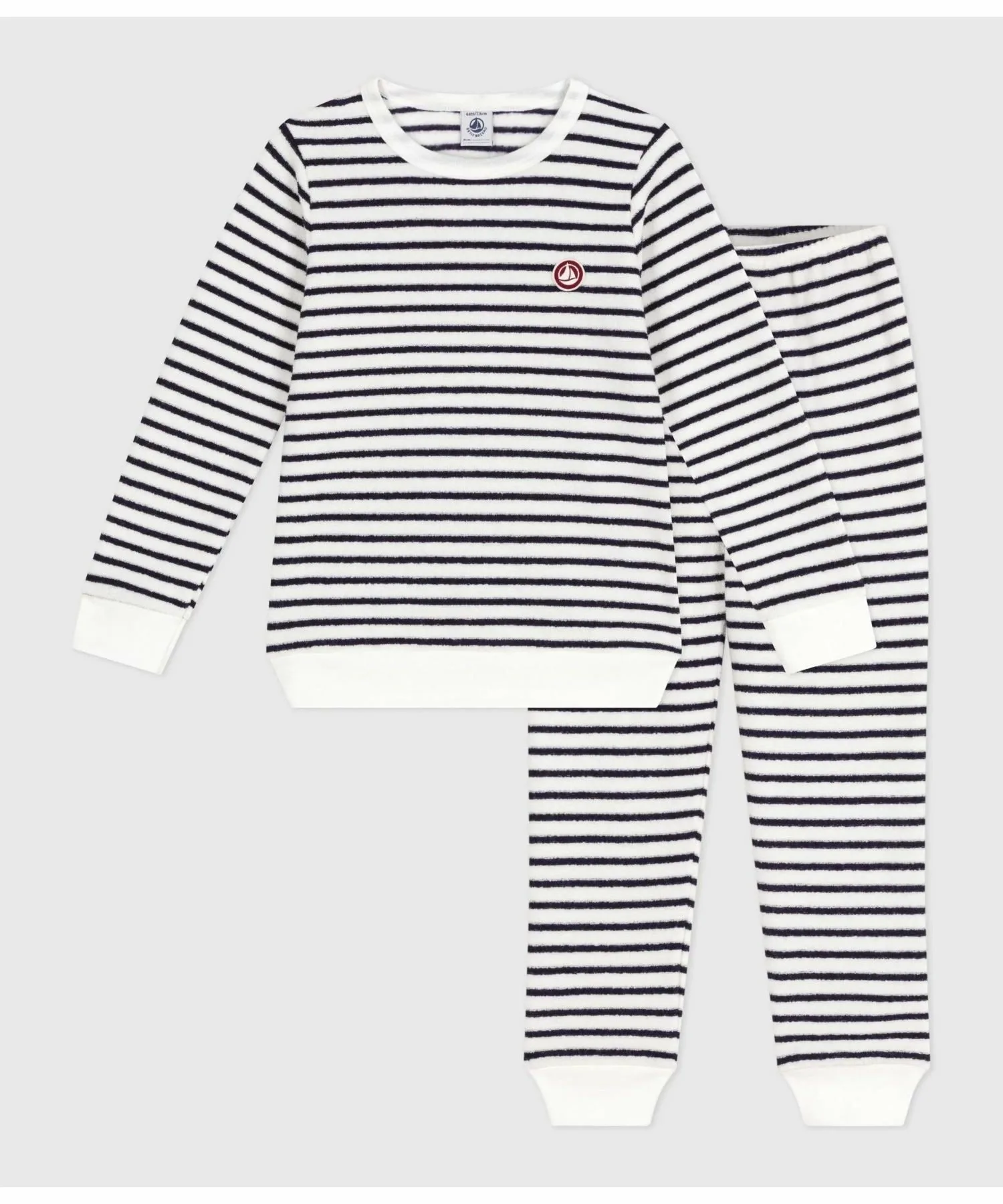 Пижама PETIT BATEAU, Off-white/blue — фото 4