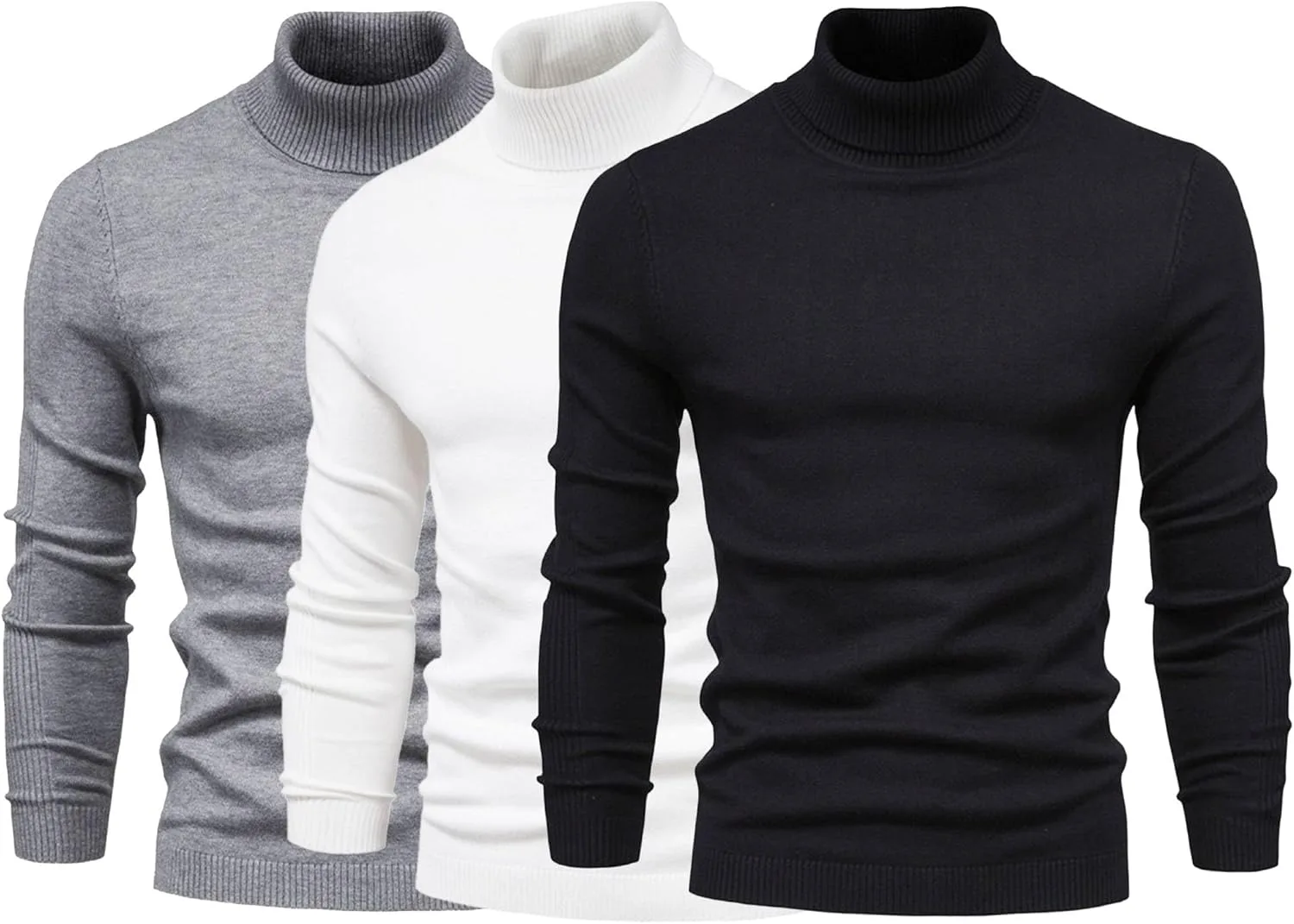 

Maiyifu-GJ 3 Pack мужской свитер Slim Fit водолазка