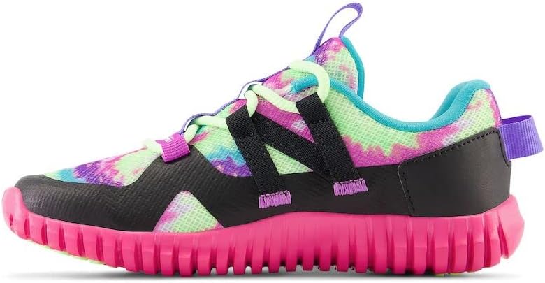 Кроссовки New Balance Kid's Playgruv V1 с эластичной шнуровкой, черный/розовый — фото 2