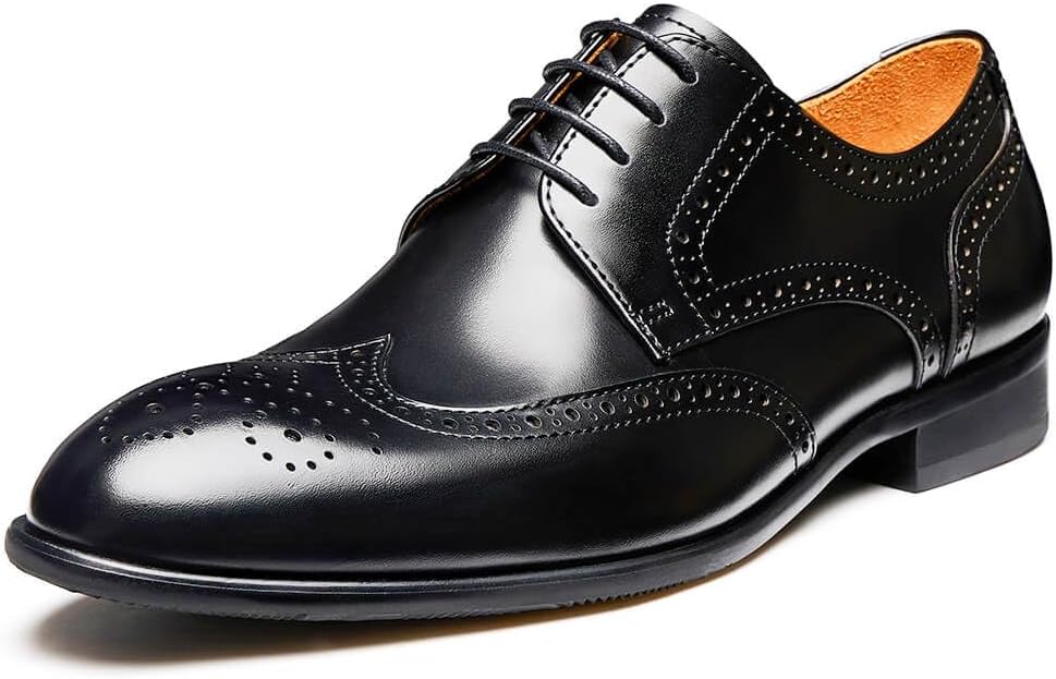 

Мужские классические туфли Jepsengord Wingtip из натуральной кожи коровы, оксфорды с брогированием, формальные деловые и свадебные дерби Jepsen Gord, черный
