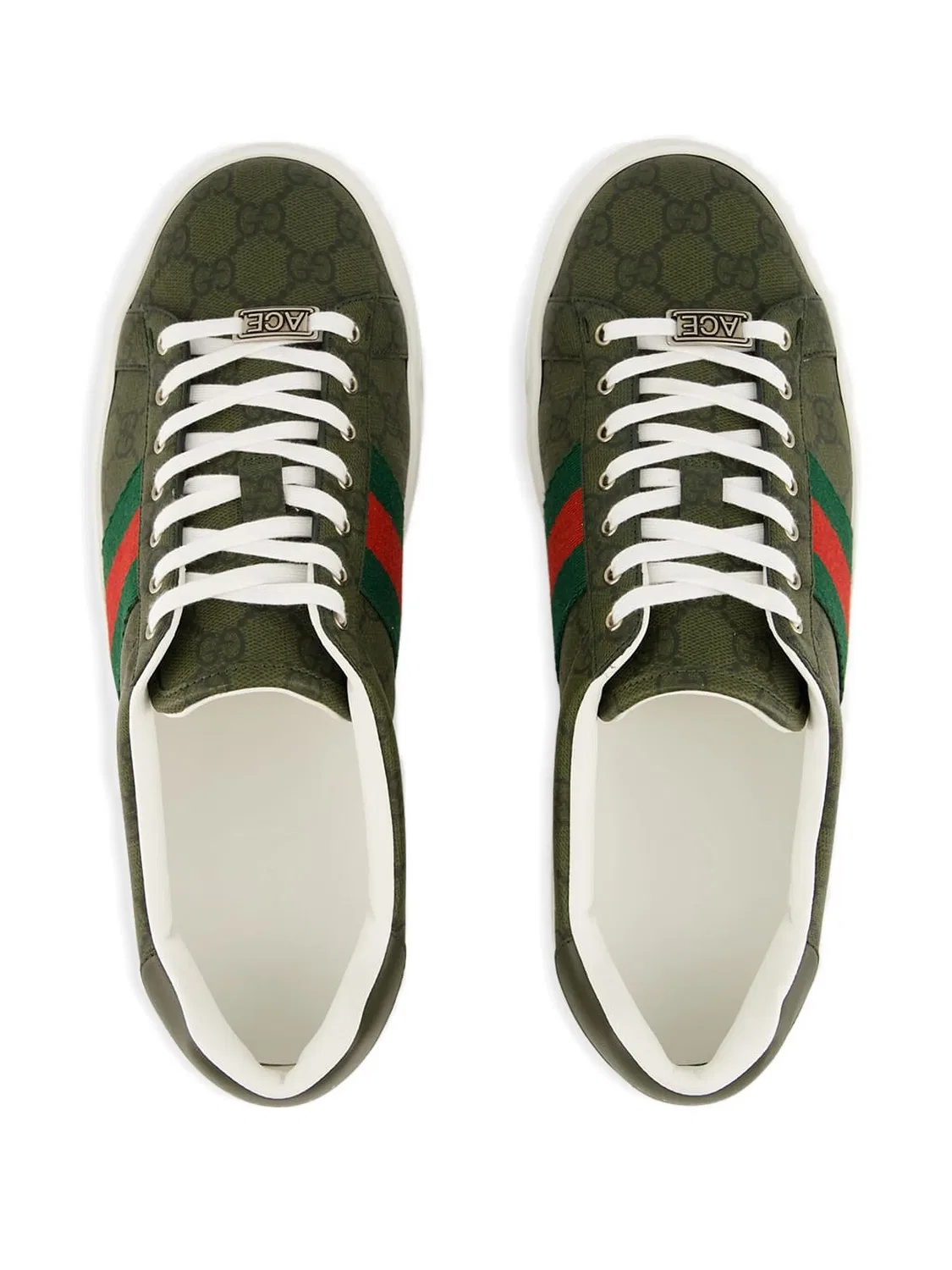 Кеды Ace с узором GG Supreme Gucci, зеленый — фото 4