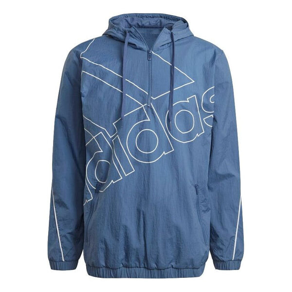 

Куртка adidas M Favs Q1 Wb Half Zipper Pullover hooded Training Sports Jacket Deep Blue, синий