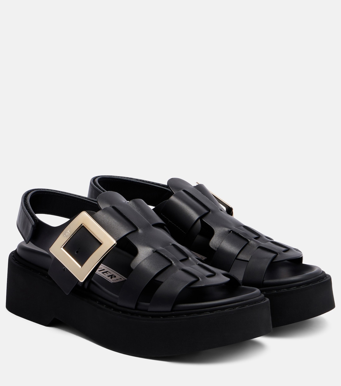 Viv' Rangers кожаные сандалии на платформе Roger Vivier, черный