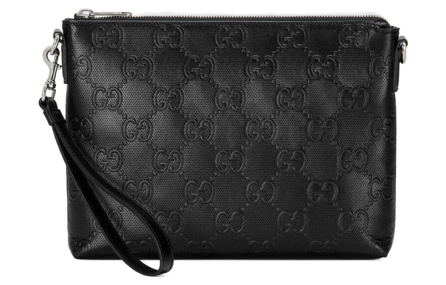 

Кожаная мужская сумка-планшет среднего размера черная GUCCI