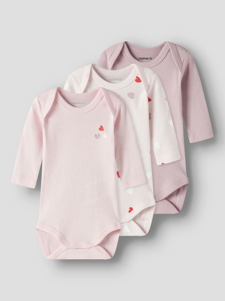 Name it Набор из 3 боди с длинными рукавами NBFBODY CARINARIA HEART в цвете carinaria — фото 4