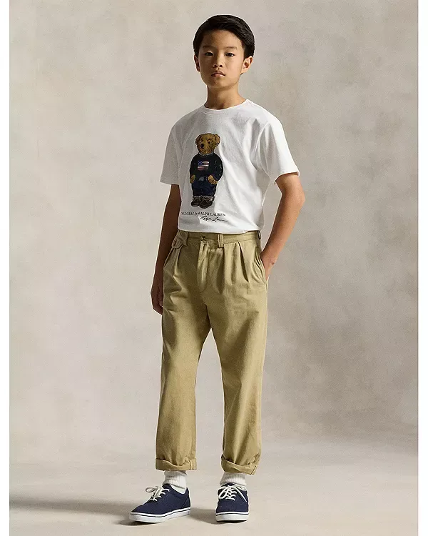 Хлопковая футболка Polo Bear - для детей постарше Ralph Lauren, White — фото 4
