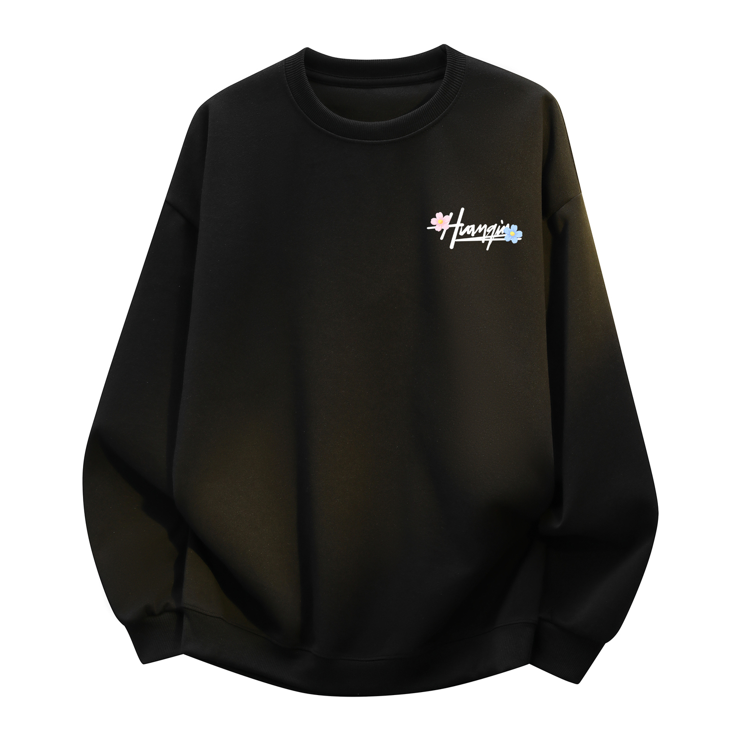 

Свитшот с круглым вырезом Unisex HUANQIU, черный (fleece-lined)