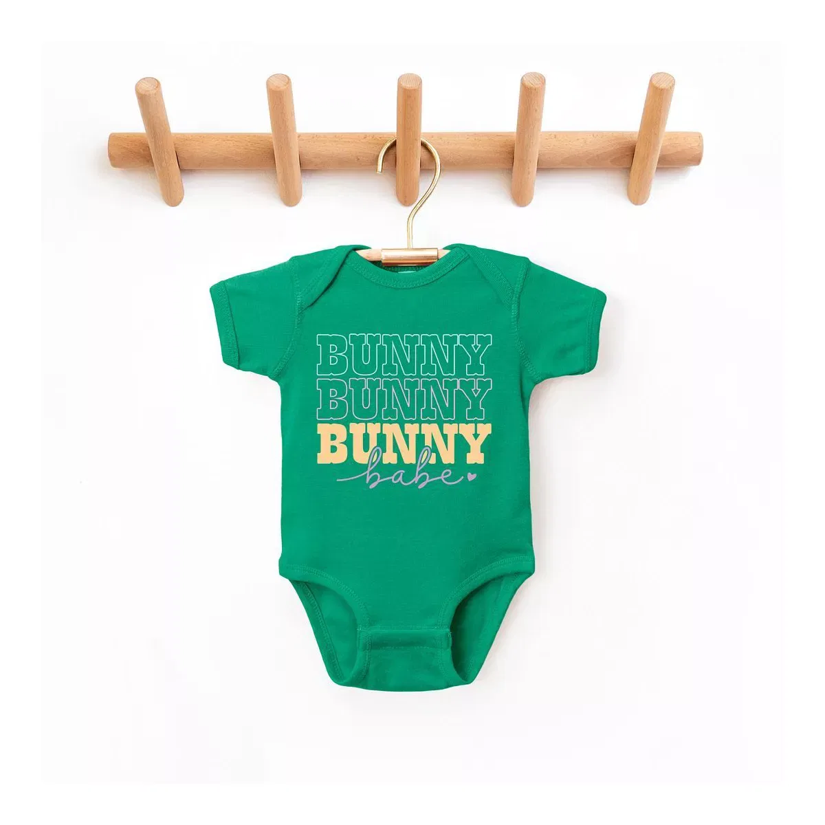 Детское боди с коротким рукавом Bunny Babe Cursive The Juniper Shop, Kelly