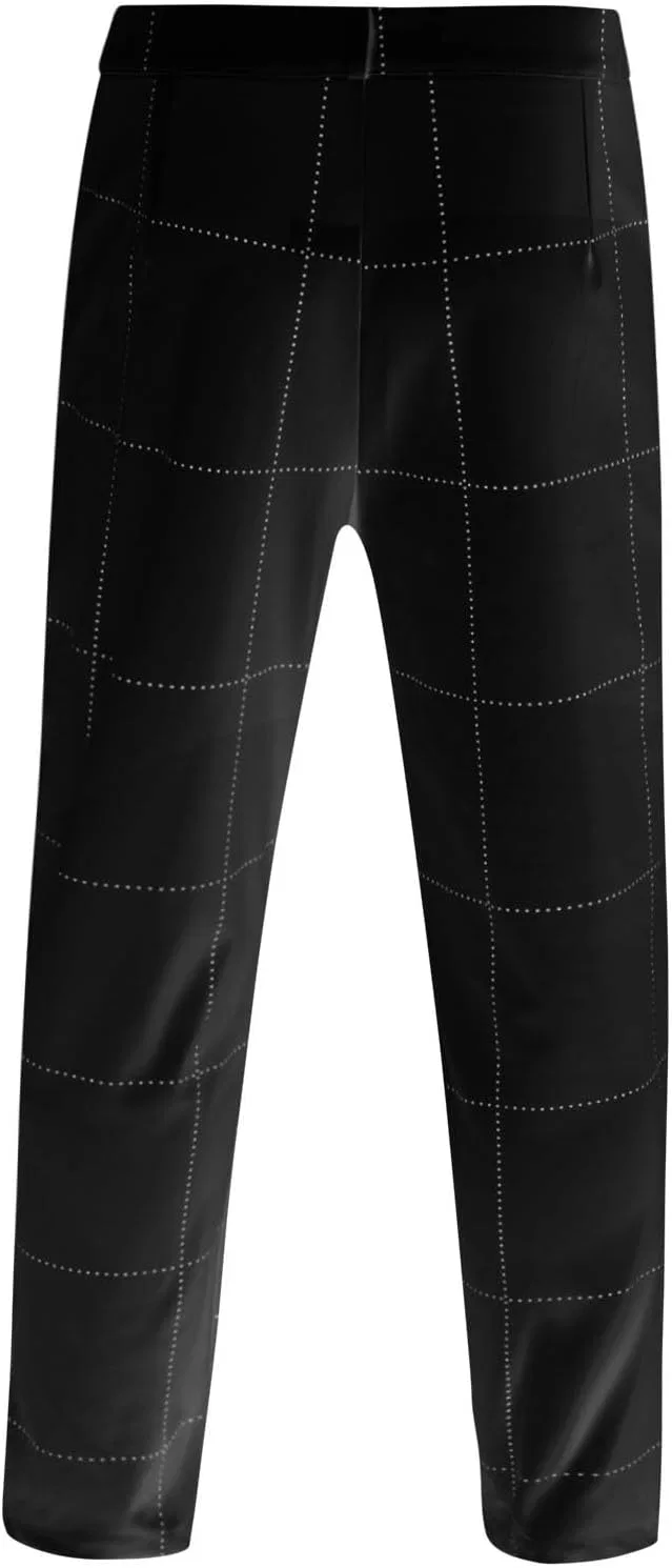 Мужские спортивные брюки с принтом, Large Plaid Striped Casual Pants, чёрный — фото 3