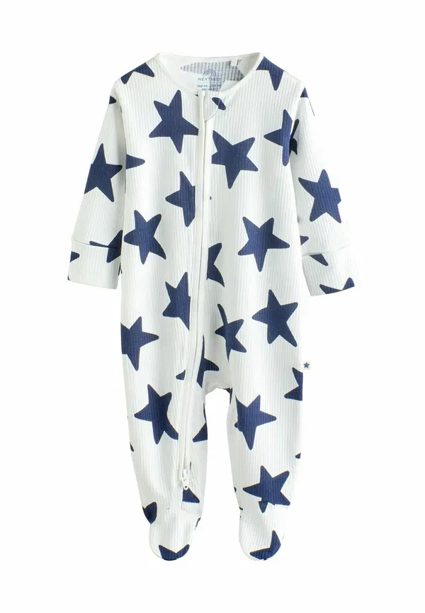 Комплект пижам с принтом Regular fit - two way zip 3 pack - sleep suit Next, темно-синий Star — фото 2