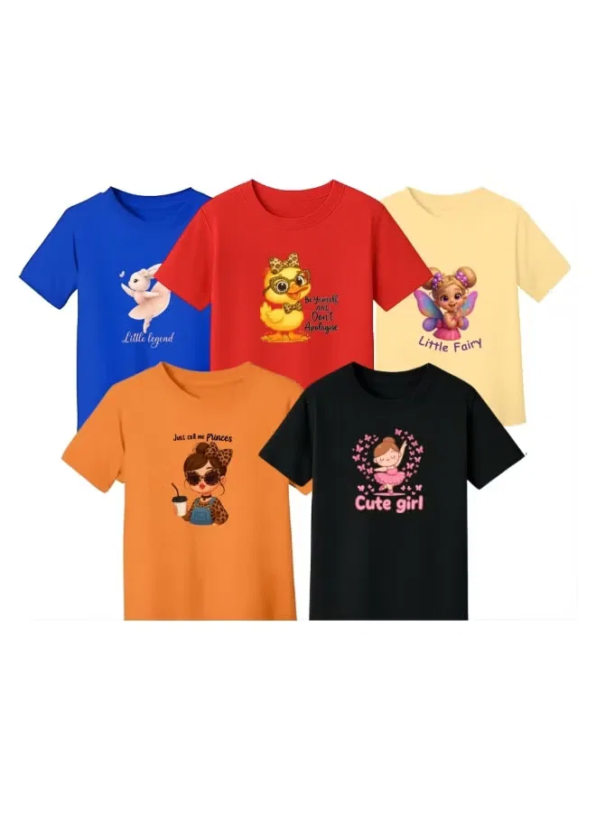 Комплект футболок с принтом для девочек Printshop4Me, комбо 2