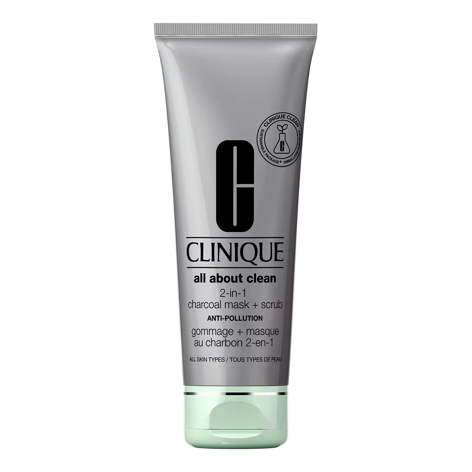 Очищающая маска-скраб 100 мл с древесным углем CLINIQUE, All About Clean 2-in-1 Charcoal Mask + Scrub