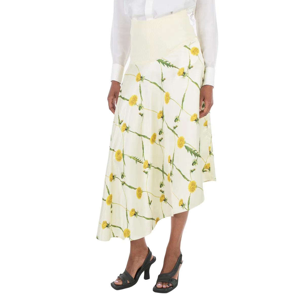 Юбка асимметричная с принтом Dandelion-Print Asymmetric Skirt Burberry, Sherbet Ip Pattern — фото 2
