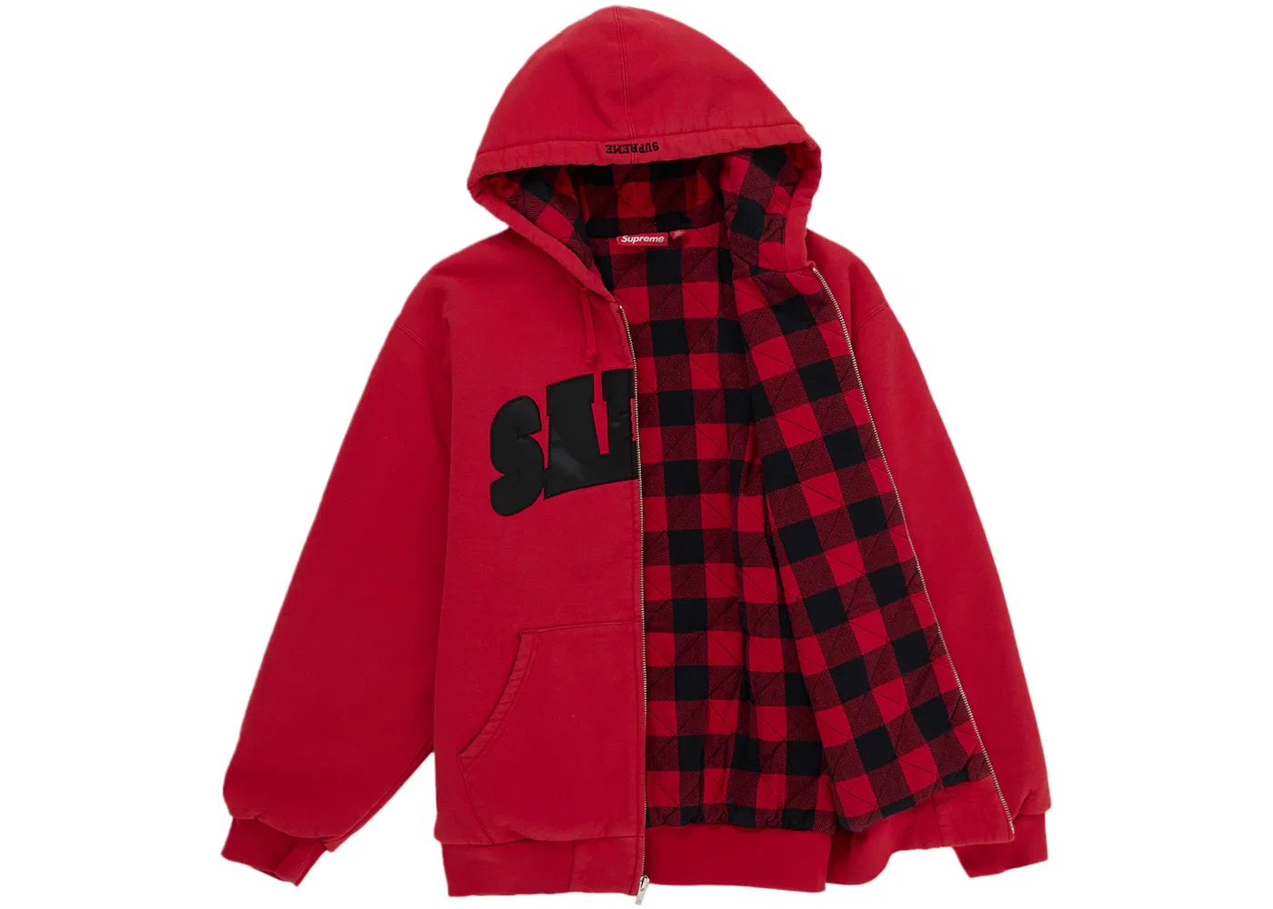 Мужская худи с принтом Supreme SALEM Zip Up Hooded Sweatshirt, Red — фото 2