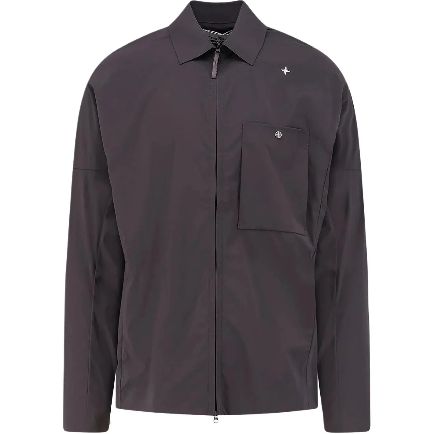 Мужская рубашка с вышитым логотипом Stone Island, Charcoal Gray